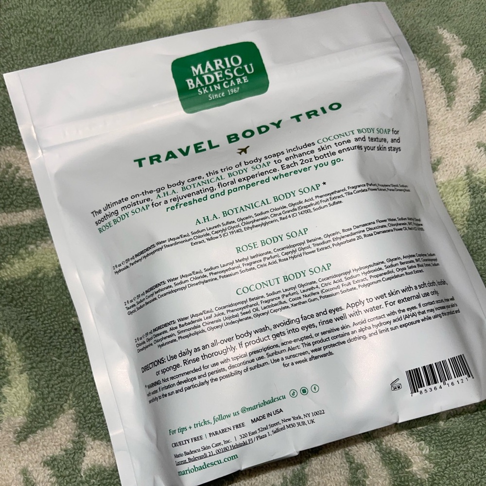 Mario Badescu Skin Care Body Soap Travel Trio Rose, Coconut, Botanical 2 fl oz - Picture 4 of 4